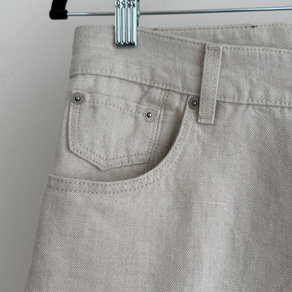 Anglo Italian Pants Mens 30x30 Beige Linen Cotton Twill Trouser Minimalist Italy - Picture 4 of 16